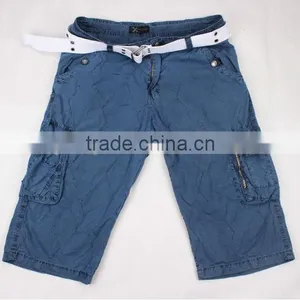 Men's Washed Cargo Shorts With Waistband in Stock Jeans thumbnail-1