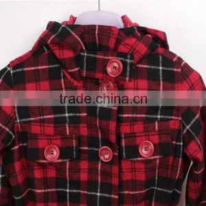Lady's Stock Apparel Checked Melton Jacket With Belt thumbnail-3