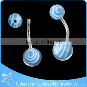2016 Fancy Barbell Resin Balls Christmas Candy Belly Ring Wholesale thumbnail-5