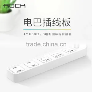 Rock pc Nano Ceram Power Strip Socket With 4 USB Smart Socket Plug Multifunctional Smart Power Strip Electronics thumbnail-1