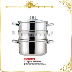MSF-3409 Durable & Professional Stainless Steel Steamer Pot Corn Steamer Induction Base Quality Choice thumbnail-4