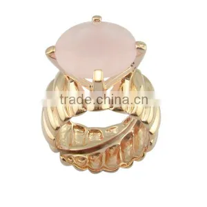 Big Stone Plating Rose Gold Silver Jewelry Ring thumbnail-1