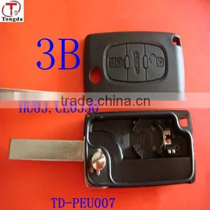 Tongda Auto Key for Puogeot Citroen Foldable 3 Button With Light CE0536(GROOVE) thumbnail-1