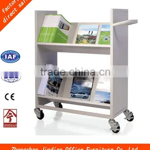 Library Portable Steel Book Carrier Book Shelf Rack for Sale thumbnail-1