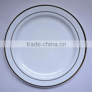 10 Pack -White With Silver Round Disposable Plastic Plate thumbnail-2