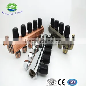 6 Ports Brass Water Separator Compositive Underfloor Heating Manifolds Brass Manifolds thumbnail-3