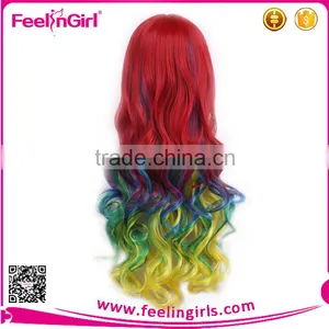 Oblique Bangs Very Long Straight Hair Cute Cosplay Wig thumbnail-5