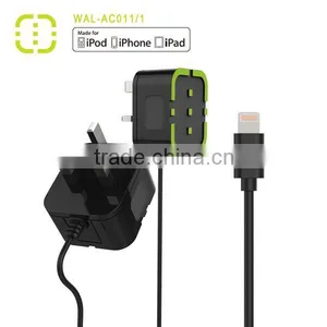 Walnut Universal Mobile Phone UK Main Charger With MFI Cable thumbnail-1