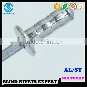 HIGH QUALITY FACTORY DOME HEAD ALU/ST MULTI GRIP BLIND POP RIVETS thumbnail-4