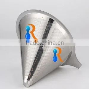 Trade Assurance 18/8 Stainless Steel Reusable Fine Mesh Pour Over Cone Filter Coffee Maker thumbnail-6