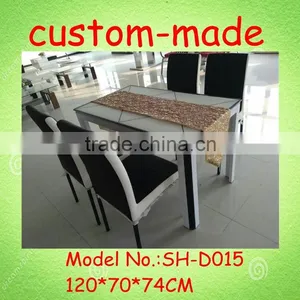 Modern Minimalist Glass Dinette Table Four Chairs Combination Small Apartment Dining Table Dining Table thumbnail-2