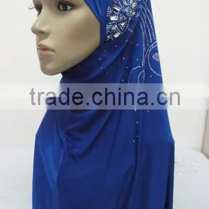 H252 Latest Muslim Hijab With Rhinestone and Crystals thumbnail-1