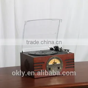 2016 Portable Retro USB SD Bluetooth Radio Turntable Player thumbnail-4