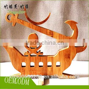 Small Kitchen Accessary Bamboo Wine Shelves for Single Wine Bottle thumbnail-5