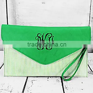 Monogrammed Seersucker Envelope Clutch and Cross Body Purse, Cross Body Clutch, Purse, Tablet Case thumbnail-2
