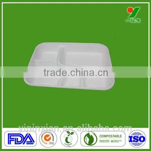 USA BPI Approved Biodegradable Disposable Lunch 5 Compartment Paper Plates thumbnail-1