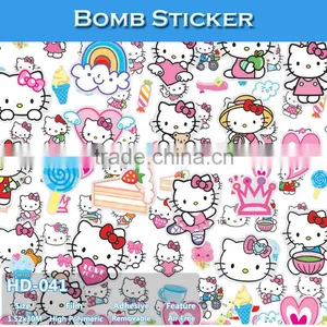 HD-041 CARLIKE Air Bubble Free Decorative Car Vinyl Hello Kitty Bomb Sticker thumbnail-1