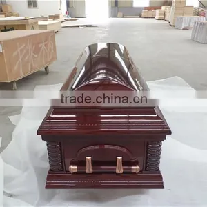 Cheap Europe Wood Coffin With Pillow thumbnail-3