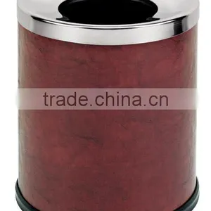 New Fancy Design Trash Can Stainless Steel And Leather Material thumbnail-2