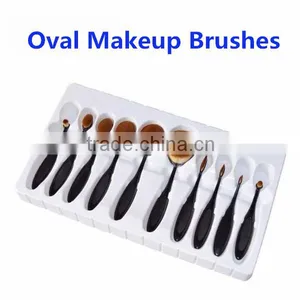 Cheapest Price Oval Toothbrush Makeup Brush Set, Oval Makeup Brush Set 10pcs for Sale Quality Choice thumbnail-1