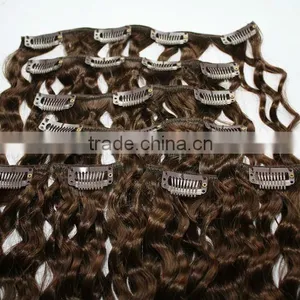 High Quality Deep Wave Style Remy Human Hair Clip in Hair Extensions thumbnail-1