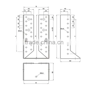 Sheet Steel Joist Hanger for Timber to Timber Connection With Zinc Plated thumbnail-2