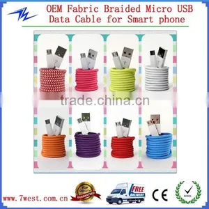 Colorful Nylon Braided Micro USB Charging Cable for Iphone4/iphone5/iphone6 thumbnail-2