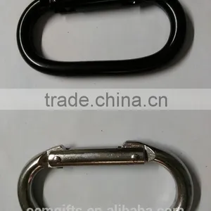 Classic Stainless Steel Oval Carabiner With Snap Hook For Climbing Use thumbnail-2
