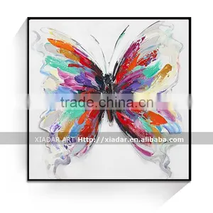 Handmade Abstract Colorful Acrylic Butterfly Oil Painting thumbnail-1