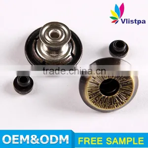 China Manufacture Anti Brass Hot Sale Black Nickel Metal Jeans Button thumbnail-4