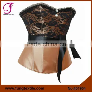 401901 Woman Satin Sexy Lace Wedding Shaper White Bridal Corset With Belt thumbnail-4