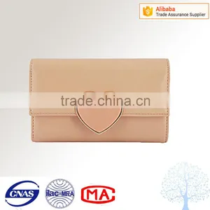 Pretty Girls Pink Color Faux Leather Wallet With Heart Shape Lock thumbnail-1
