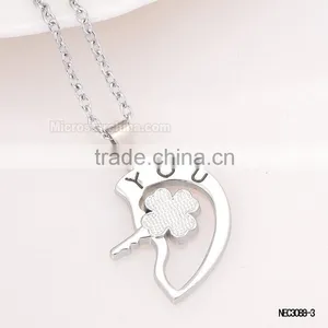 I Love You Key Split Heart Silver Plated Couple Love Necklace thumbnail-4