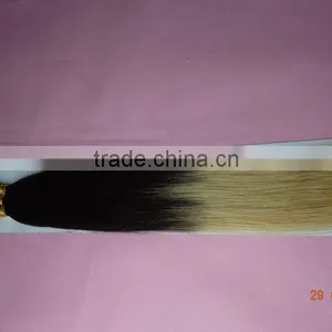 Nano Ring Virgin Remy Hair Extension Ombre Bundles Hair Weaves Two Tone Ombre Colored Hair Weave Bundles thumbnail-3