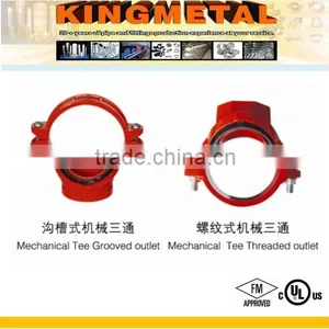 FM/UL Approved Ductile Iron Fitting Grooved Mechanical Tee thumbnail-1