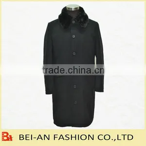 Fake Fur Collar Woolen Coat for Men thumbnail-1