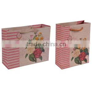 Antique Flower Printing Paper Shopping Bag thumbnail-1