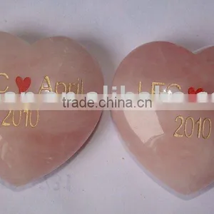 30mm Heart Rose Quartz Love Carving Gemstone thumbnail-1