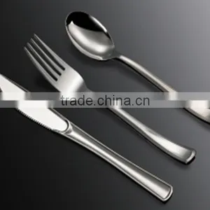 Large Plastic Forks Knife And Spoons,Siver Coated Cutlery,Disposable Plastic Metallic Cutlery thumbnail-2