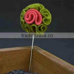 Mens Flower Lapel Pin Crystal Middle Design LAP046 thumbnail-1