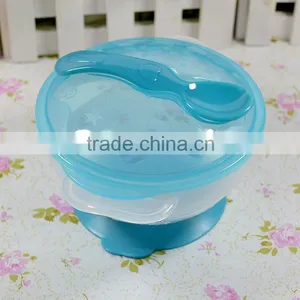 Hot Sell Food Grade pp Baby Feeding Sucton Bowl With Hand and Spoon in Stock thumbnail-6