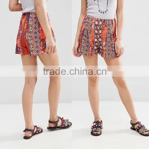 China Supplier Factory Price Latest Style Fashion Design Printed Wholeslae Plain Sweat Ladies Shorts thumbnail-1