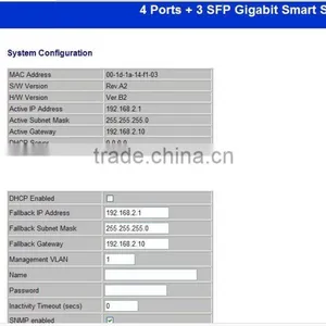 4 Ports Gigabit + 3SFP Web Management Fiber Switch thumbnail-2
