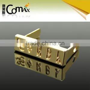 Gold Custom Metal Engraved Logo Plate for Handbag thumbnail-1