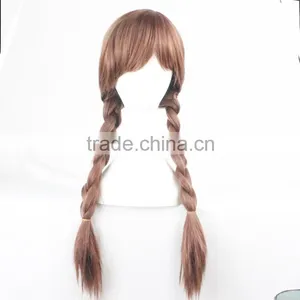FR0ZEN Long Braided 80cm Blonde Queen Elsa And 70cm Brown Princess Anna Adult Anime Cosplay Synthetic Head Hair Women's Wigs thumbnail-6