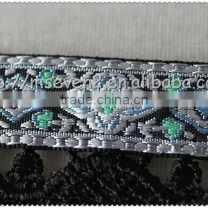 Wholesale 5.7cm Scalloped Shaped Fringe Trimming, Black Tassel Fringe, High-grade Jacquard Ribbon thumbnail-4