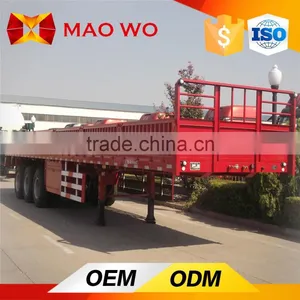 China Manufacturer 3 Axles Cargo Carrier Side Wall Semi Trailer Cheap Price for Sale thumbnail-3