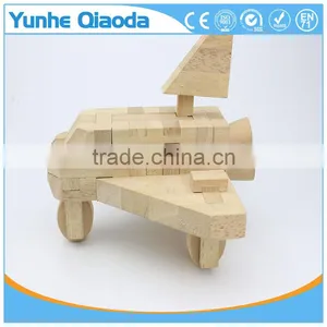 Wood 3D Vehicle Block Airliner 3D Woodcraft Kit Assemble Paint DIY 3D Puzzle Toys for Kids Adults the Best Birthday Gift thumbnail-1