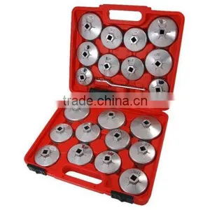 23PCS Cup Type Oil Filter Wrench Set Aluminum Alloy Cup Type Oil Filter Wrench Socket Removal Garage Tool thumbnail-1