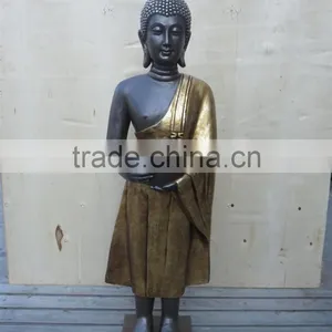 Fiberstone Golden Coat Standing Buddha Staute thumbnail-1